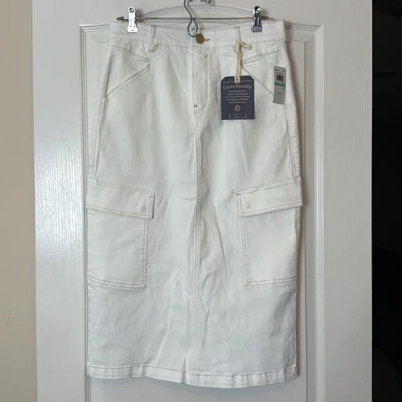 Democracy Absolution Skyrise Cargo Midi Skirt White Size 12 - Picture 4 of 13
